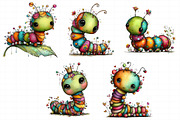 Cute Whimsical Caterpillar PNG Clipa, an Illustration by Daily.Designs (Thumbnail 5 of 8)