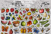 Summer Nature Cartoon Objects Set, a Decorative Illustration by BALABOLKA (Thumbnail 2 of 3)