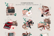 Book Lovers - watercolor set, an Illustration by CrystalinaShop (Thumbnail 2 of 4)