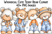 Whimsical Cute Teddy Bear Clipart, an Illustration by Pixels.Craft (Thumbnail 1 of 6)