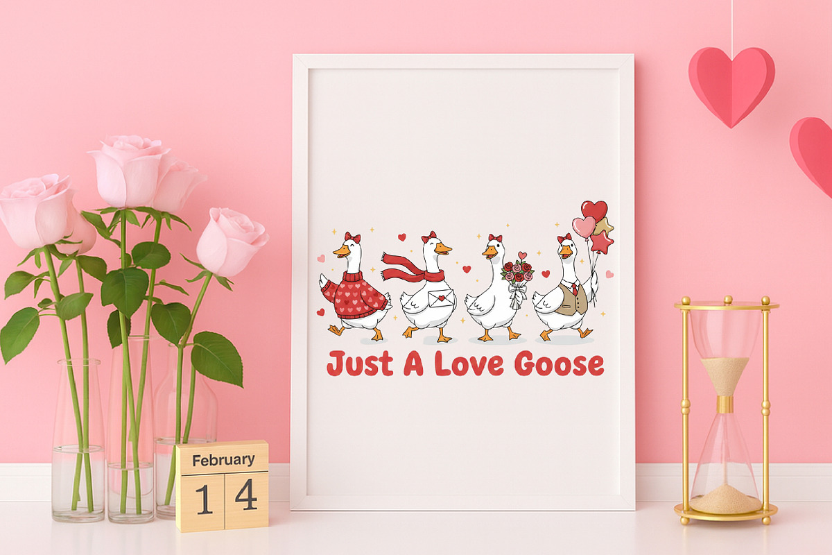 Cute Valentine Goose Coquette Png, an Illustration by Canvas Craft (Photo 5 of 7)