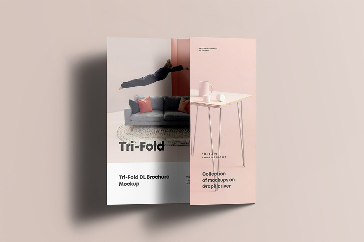 Tri-Fold DL Brochure Mock-up, an Advertising Mockup by Se٧enStudio (Photo 11 of 16)