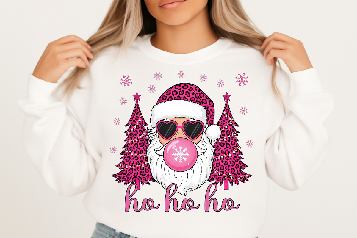 Pink Christmas Leopard Tree Santa PN, an Illustration by Libby Wishes (Photo 2 of 6)