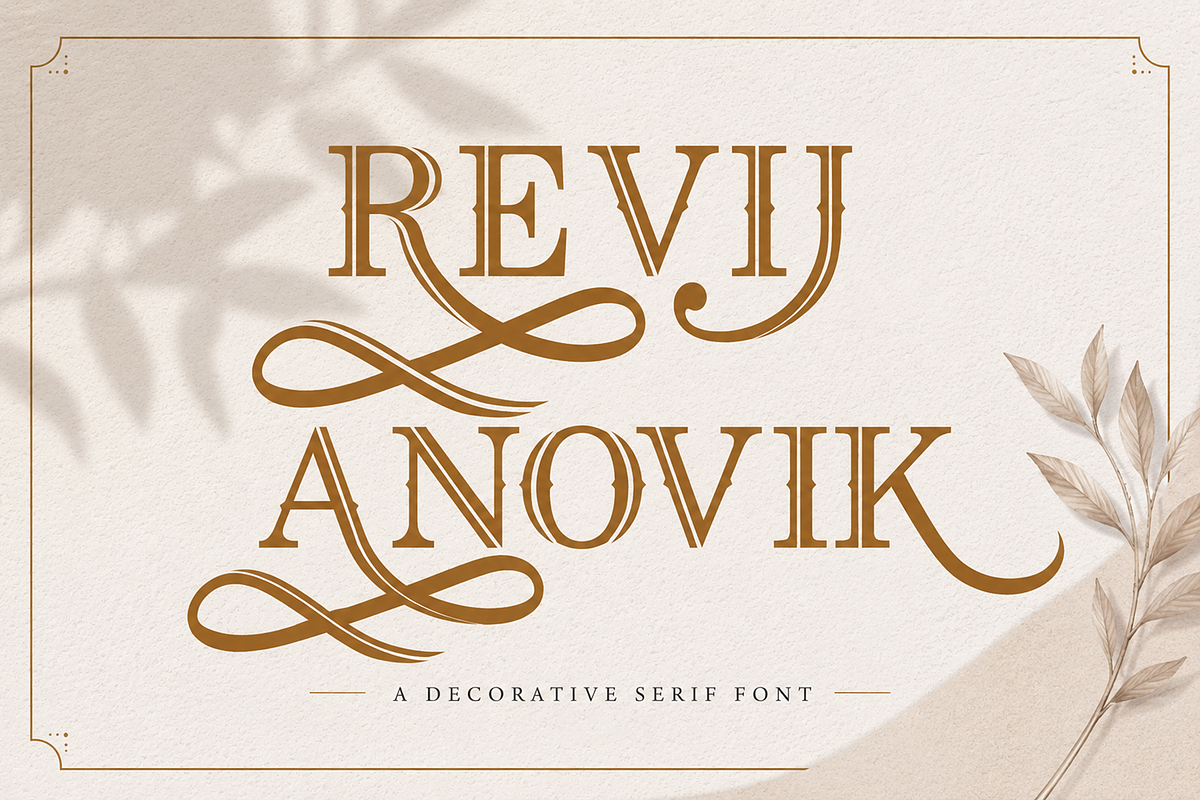 Revij Anovik - Decorative Serif Font, a Serif Font by StringLabs (Photo 1 of 11)
