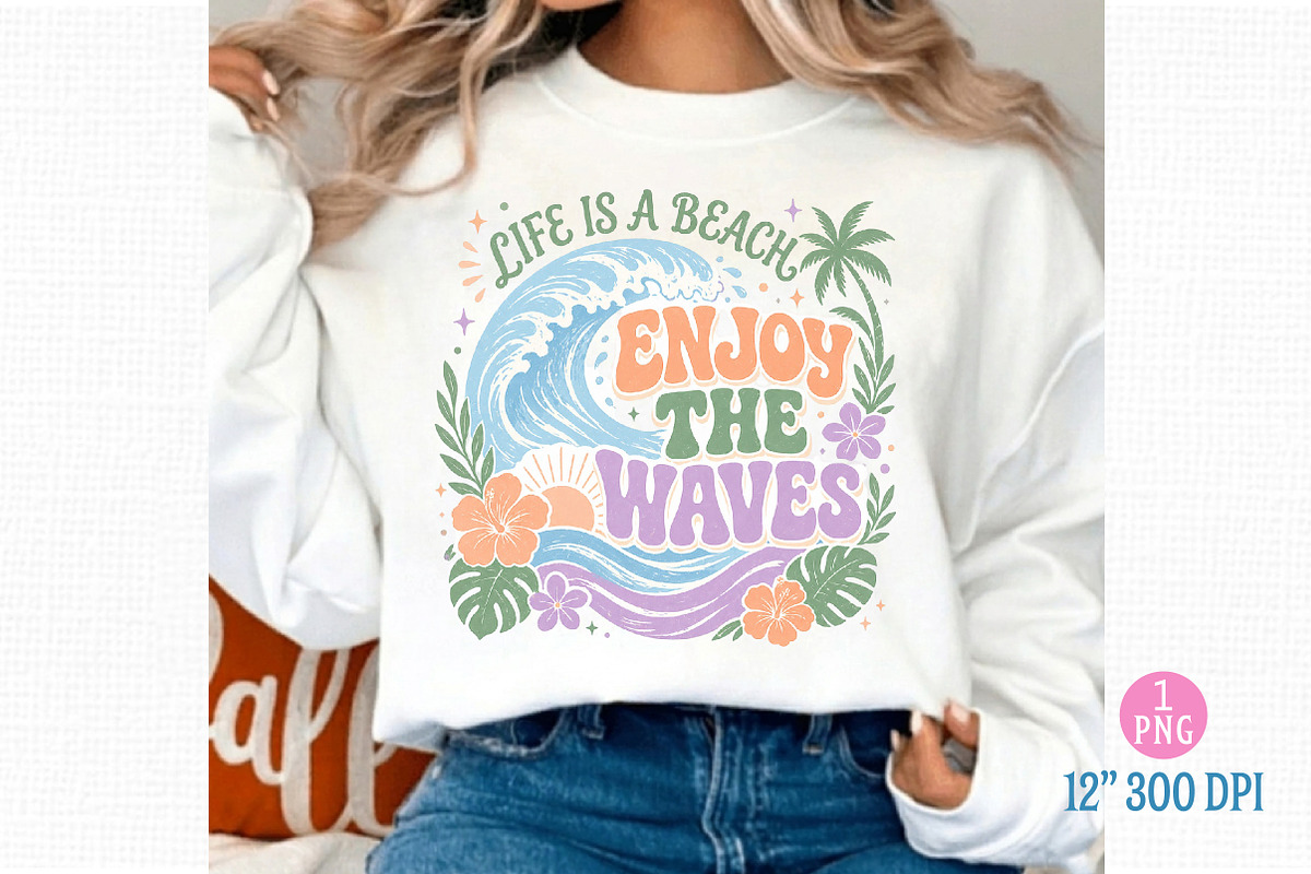Boho Summer Beach Waves PNG, an Illustration by Dream Creation (Photo 1 of 7)