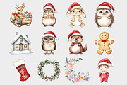 Woodland Christmas Animals Clipart, a Seasonal Illustration by Design Market (Thumbnail 2 of 4)