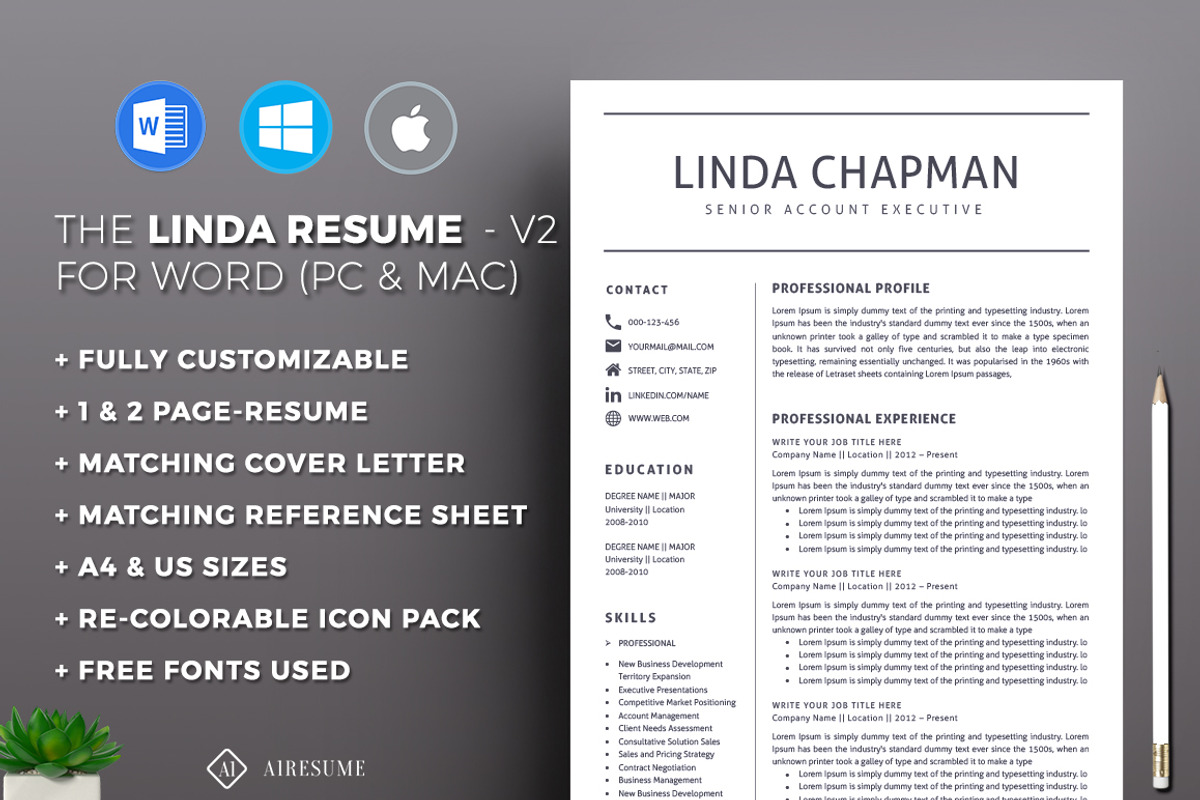 Resume/CV Template, a Resume Template by A1RESUME (Photo 1 of 4)