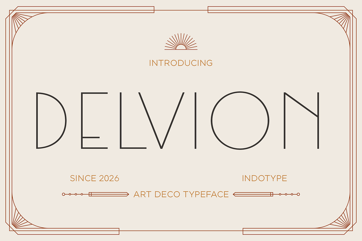 Delvion - Art Deco Typeface, a Sans Serif Font by Indotype Foundry (Photo 1 of 10)