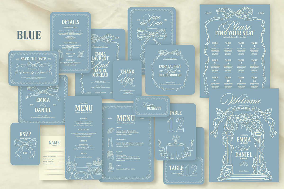 Blue dream wedding templates, a Stationery Template by Garden in frame (Photo 6 of 9)