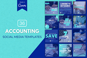 Premium Accounting Canva Templates, a Social Media Template by Canvagator
