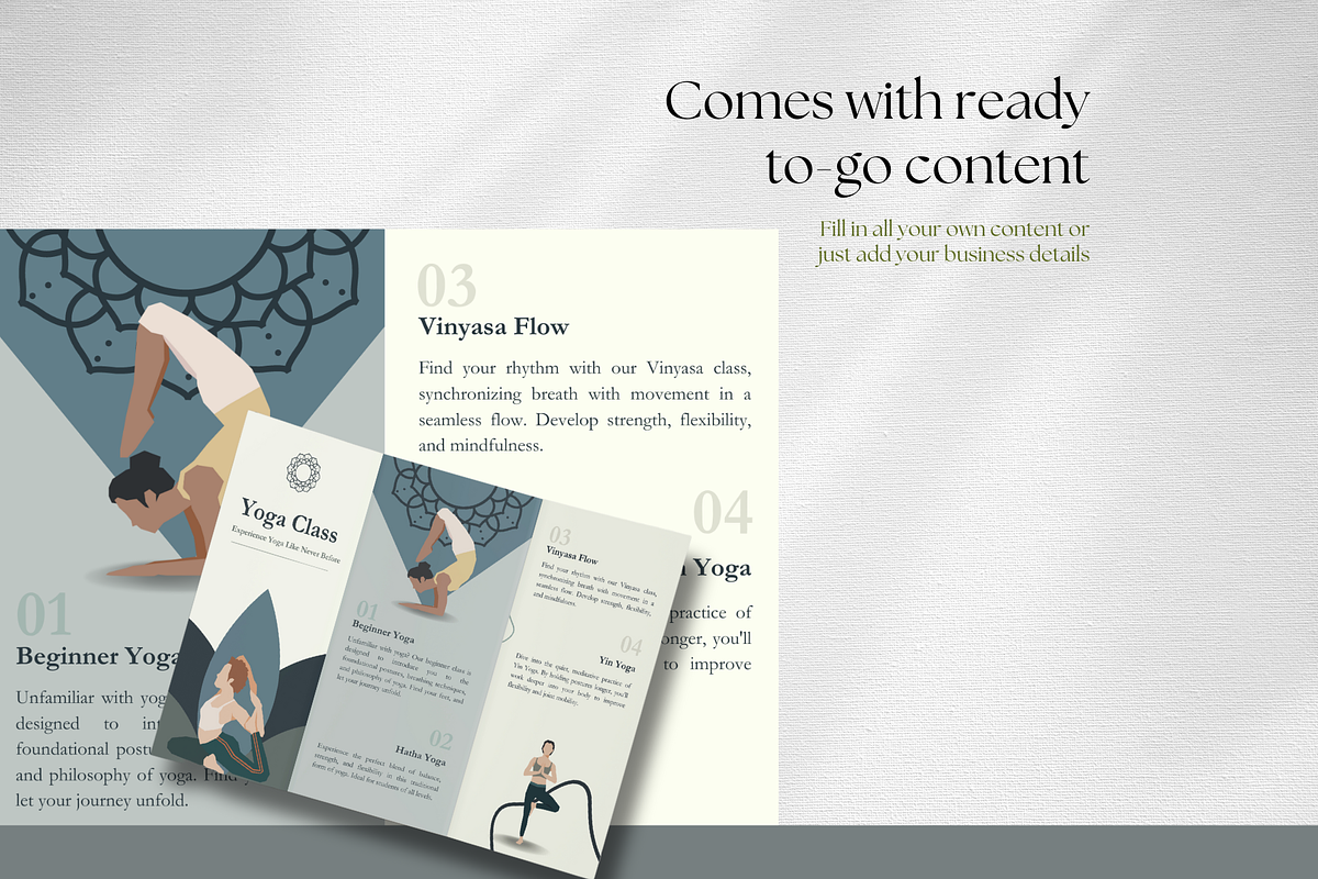 Yoga Studio Trifold Brochure | Canva, a Brochure Template by The Social Stuff (Photo 6 of 9)