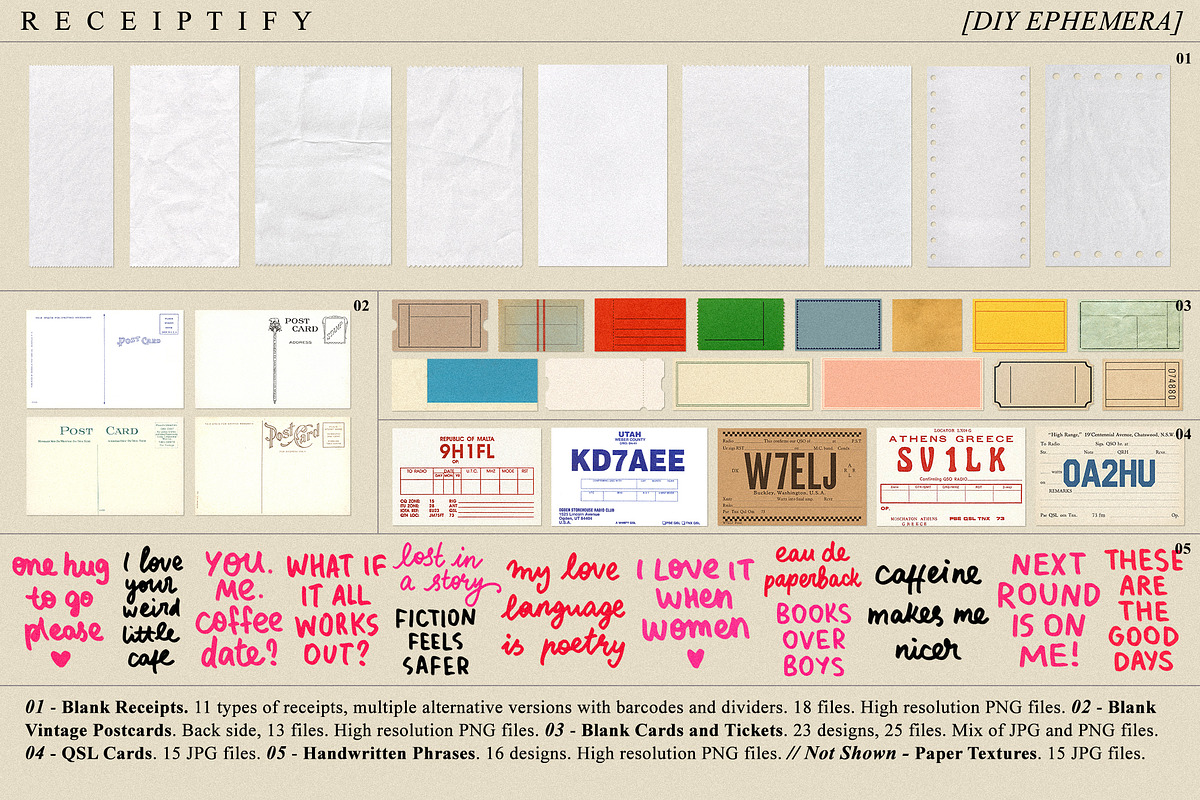 Receiptify - Vintage Ephemera Pack, an Object Graphic by Dina Mae (Photo 5 of 8)