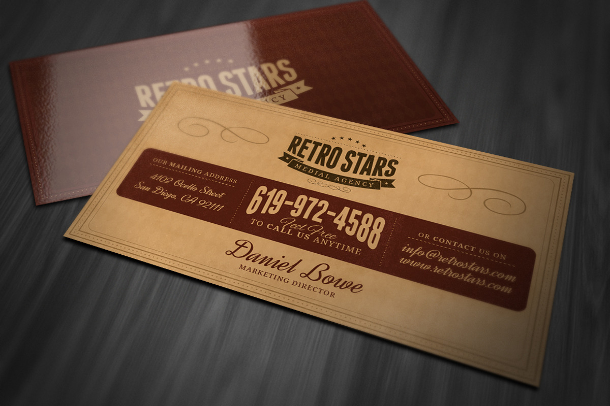 Vintage or Retro Business Card, a Business Card Template by Cruzine (Photo 3 of 3)