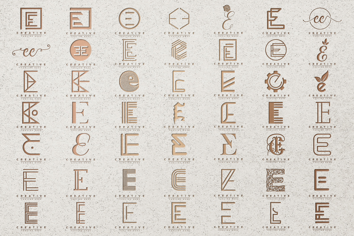 Letter E Logo Bundle Monogram Set, a Branding & Logo Template by Pixel Design (Photo 4 of 7)