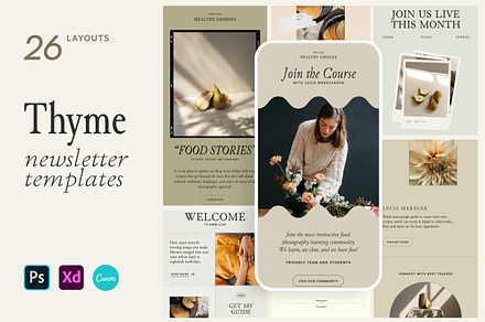 Thyme Newsletter Templates - Canva, an Email Template by Sparrow & Snow