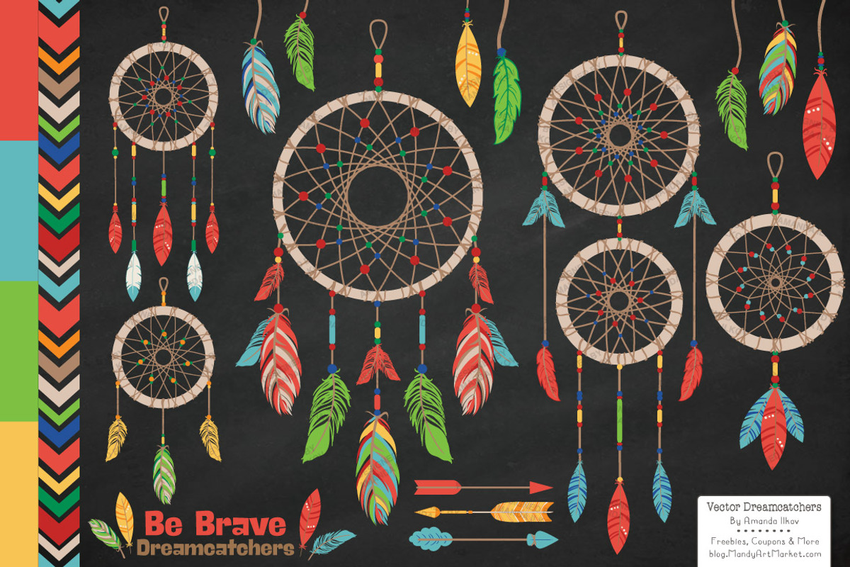 Bright Dreamcatchers Clipart, an Illustration by Amanda Ilkov (Photo 2 of 4)