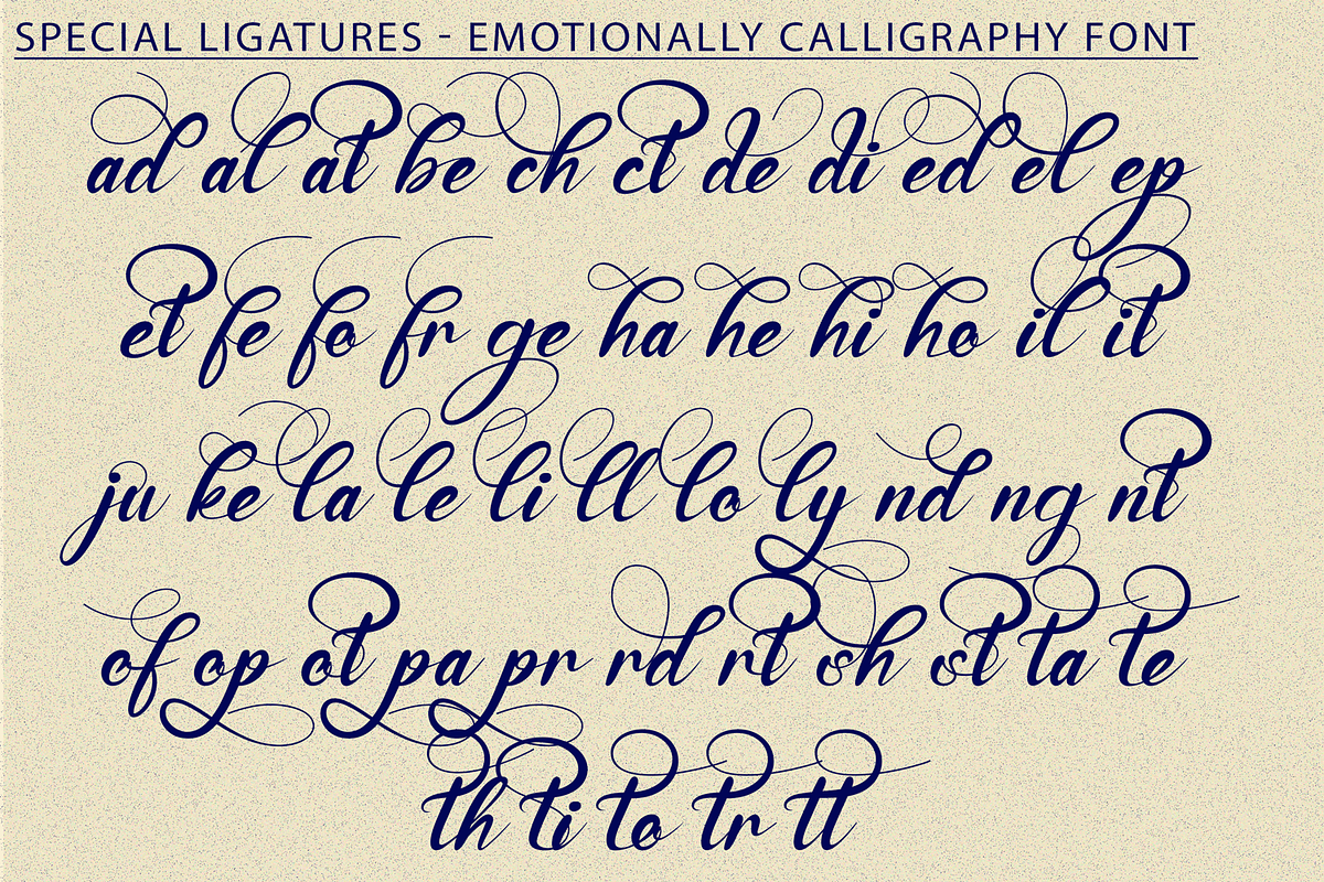 Emotionally Calligraphy Font, a Script Font by 177Studio (Photo 7 of 8)