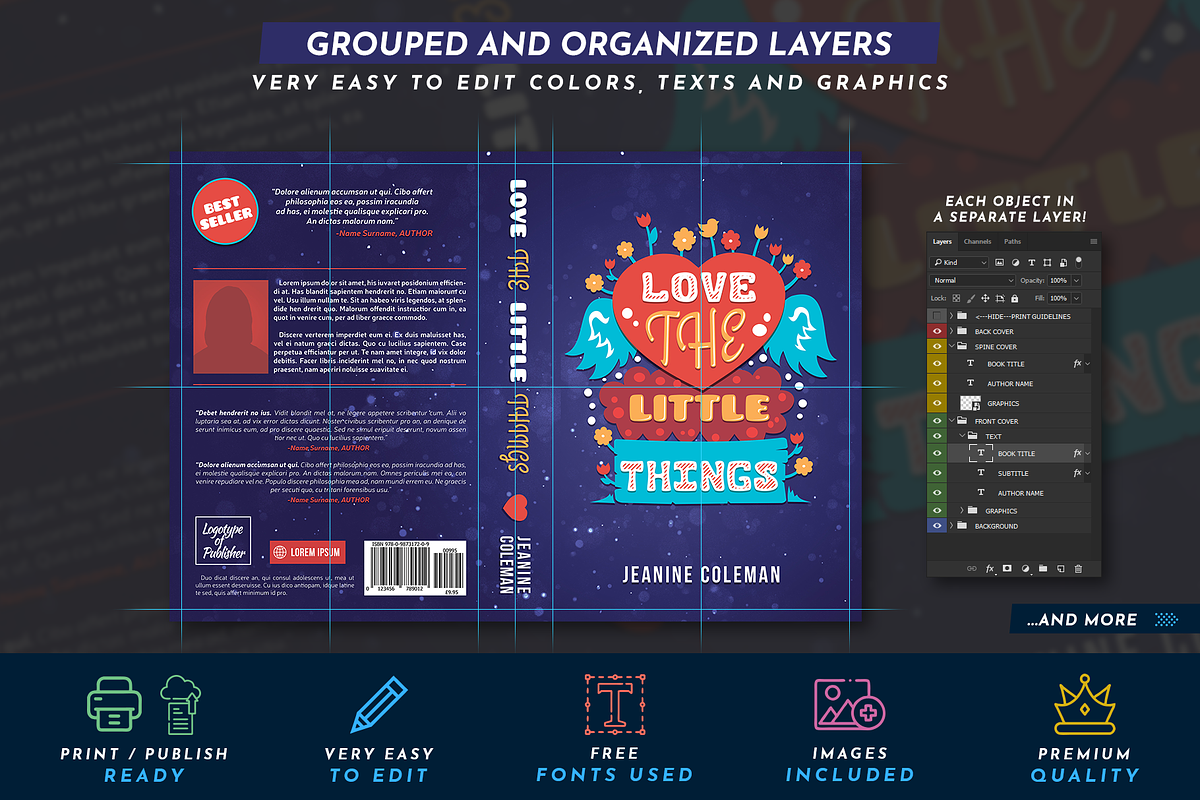 Book Cover Template 49, a Templates & Theme by Digital Goods (Photo 3 of 11)