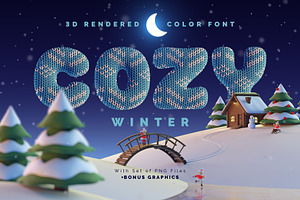 Cozy Winter Color Bitmap Font