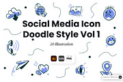Social Media Doodle Icon Set Vol 1, an Object Illustration by SLAB! Design (Thumbnail 1 of 3)