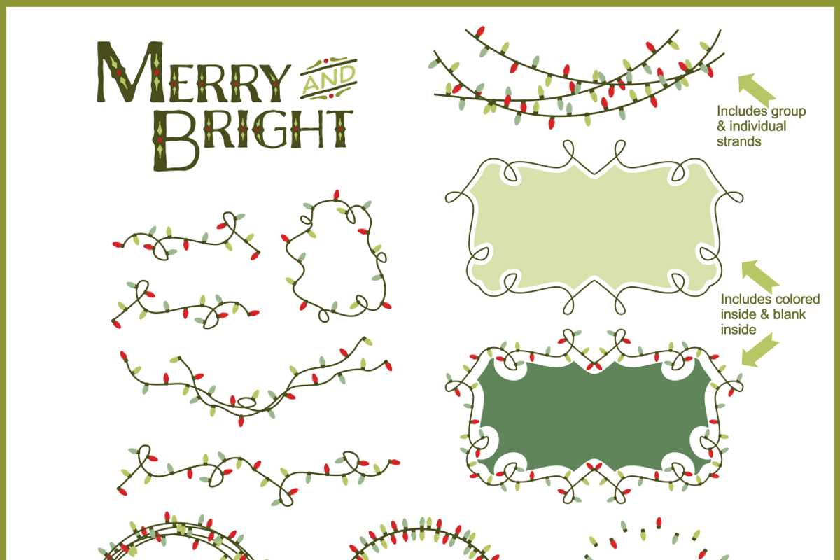 Christmas Lights Vector, a Decorative Illustration by Kelly Jane Creative (Photo 2 of 4)