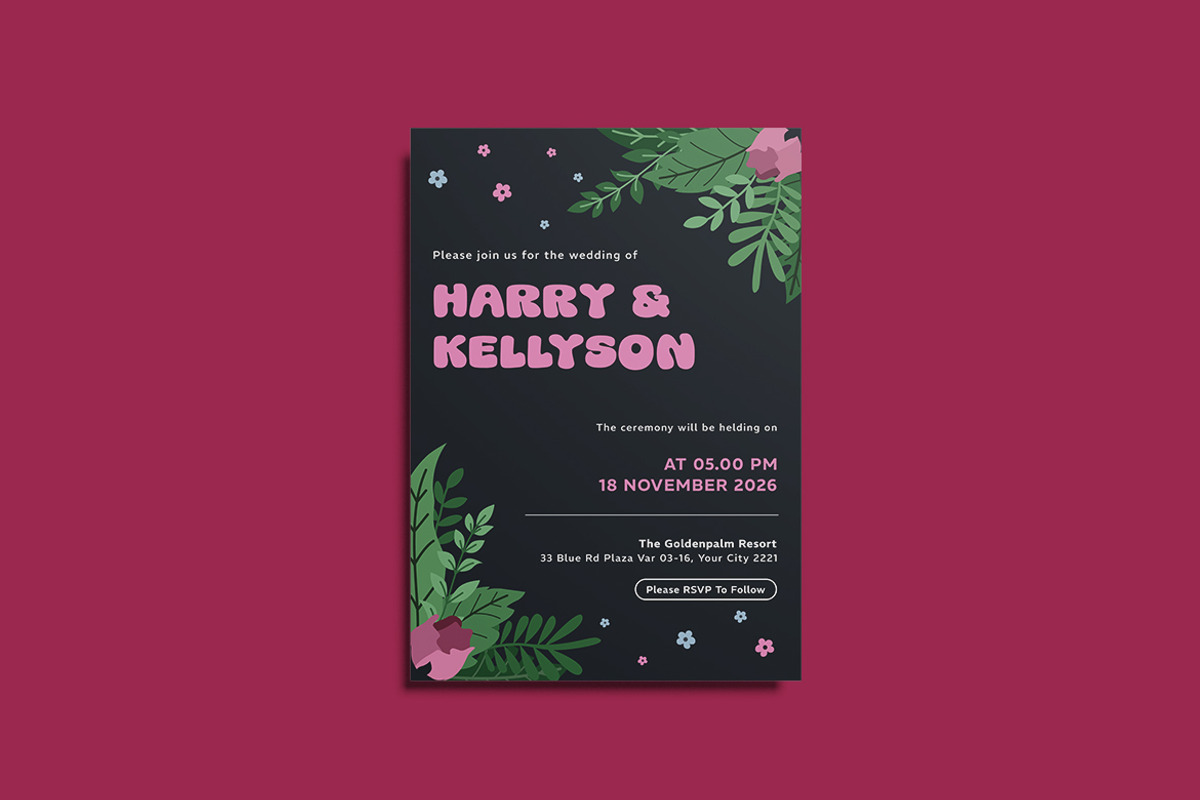 Classical Wedding Invitation, an Invitation Template by iDoodle Studio (Photo 2 of 4)