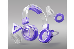 3d glass gaming headset with, a Technology Illustration by Marozhkastudio