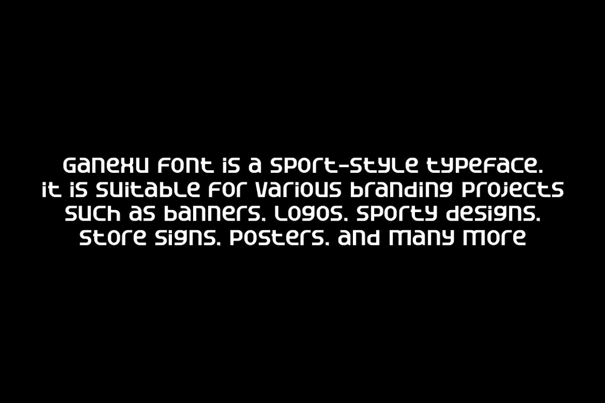 Ganexu - Modern Sport Font, a Sans Serif Font by QR Design Studio (Photo 5 of 7)