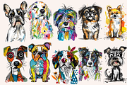 Doodle Cartoon Dogs, an Animal Illustration by PrintHaven Designs (Thumbnail 3 of 10)