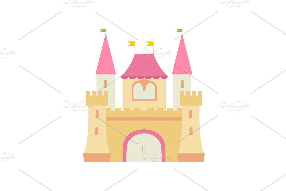 Cute Fairytale Medieval Castle, an Object Illustration by TopVectors
