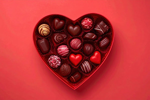 Red Heart Box of Valentine Chocolates, a Holiday Photo by Davizro's Market