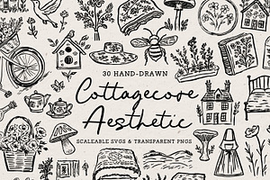 Cottagecore Clipart, Garden Set, an Object Graphic by The October Creative