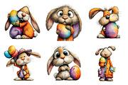 Funny easter bunny clipart, an Illustration by SinaCreation (Thumbnail 4 of 11)