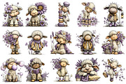 Whimsical Spring Sheep Clipart, an Illustration by OK Design (Thumbnail 3 of 6)