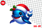 Christmas Whale Clipart Bundle Files, an Animal Illustration by taramija (Thumbnail 3 of 26)