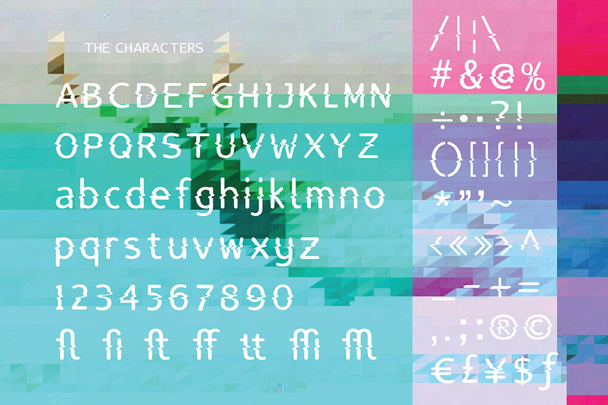 Lucy Glitch Typeface preview 2
