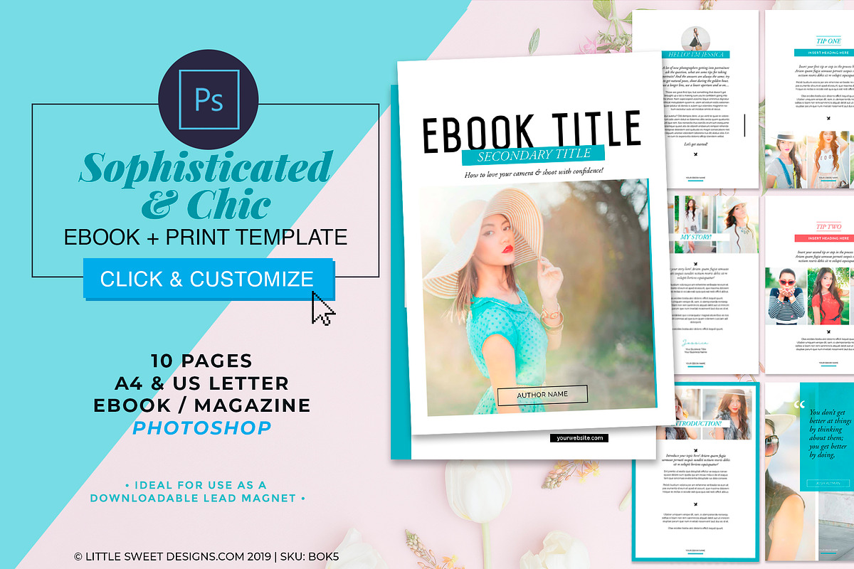 eBook Template Photoshop, a Magazine Template by Little Sweet Designs (Photo 1 of 9)