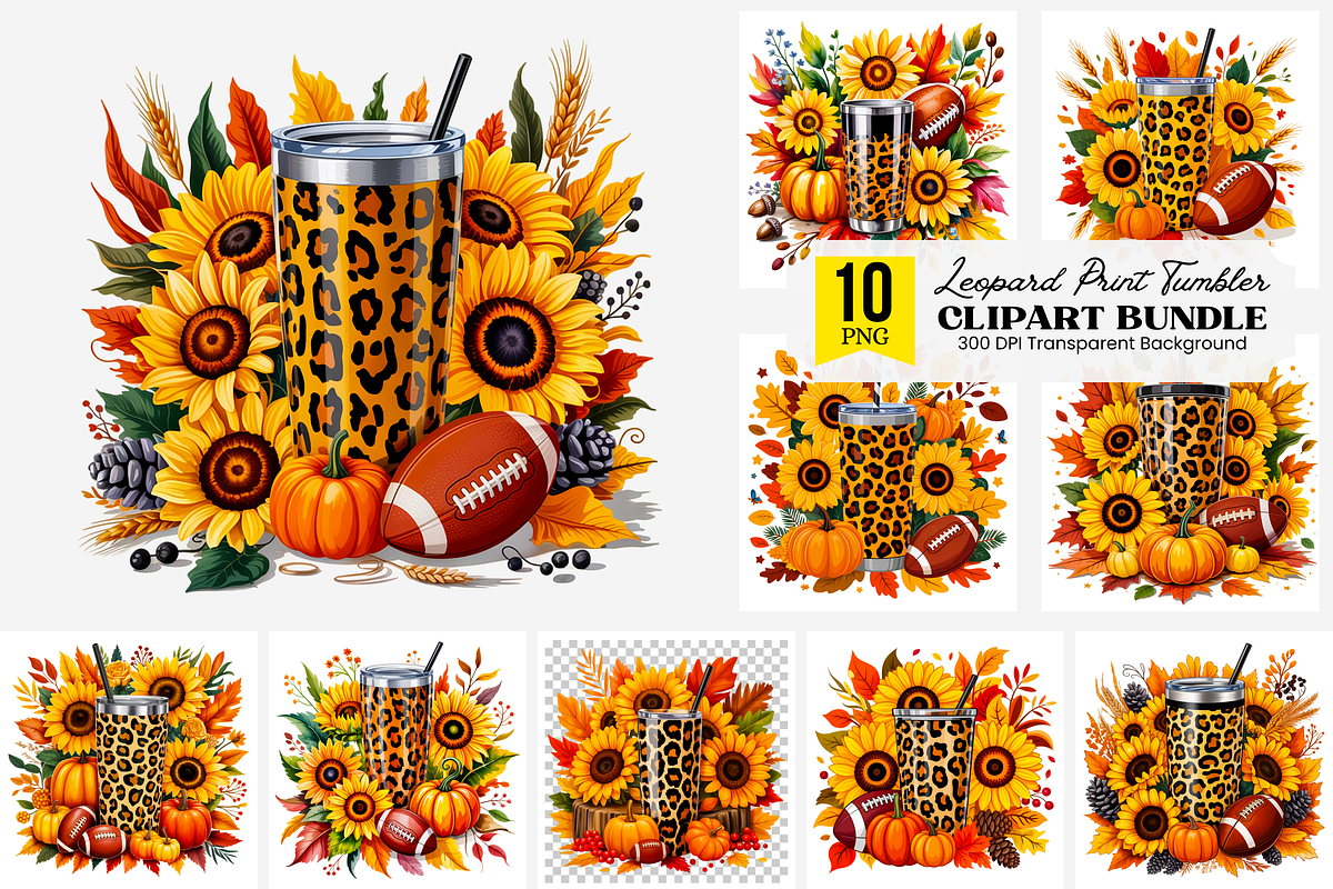 10 Leopard Print Tumbler PNG, a Graphic by Clipart Bloom (Photo 1 of 11)