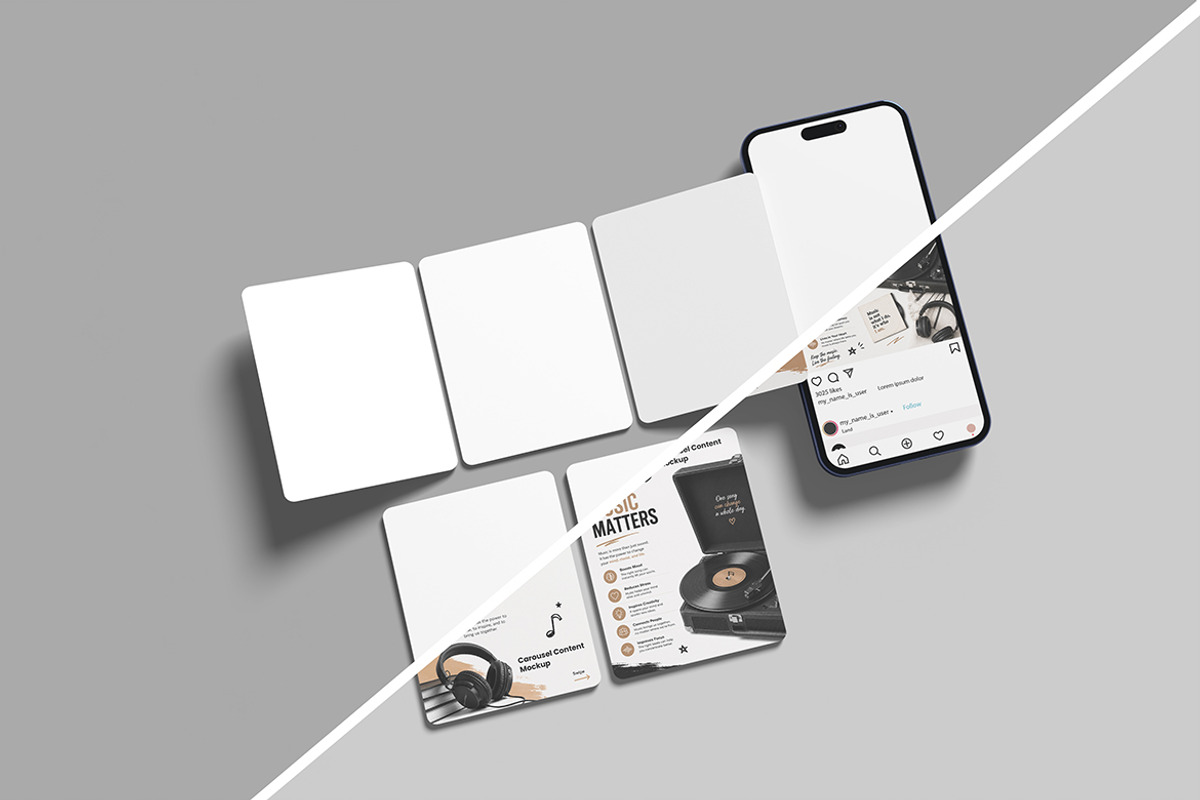 Carousel Social Media Mockup, an iPhone Mockup by My Code Std (Photo 3 of 3)