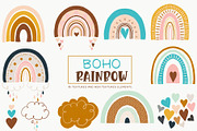 Cute Boho Rainbows Hearts and Clouds, a Graphic by Bridgett Stahlman Design (Thumbnail 1 of 2)