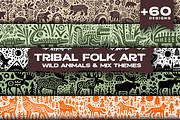Vintage Wild Animals Folk Art, a Decorative Illustration by devastd (Thumbnail 1 of 28)