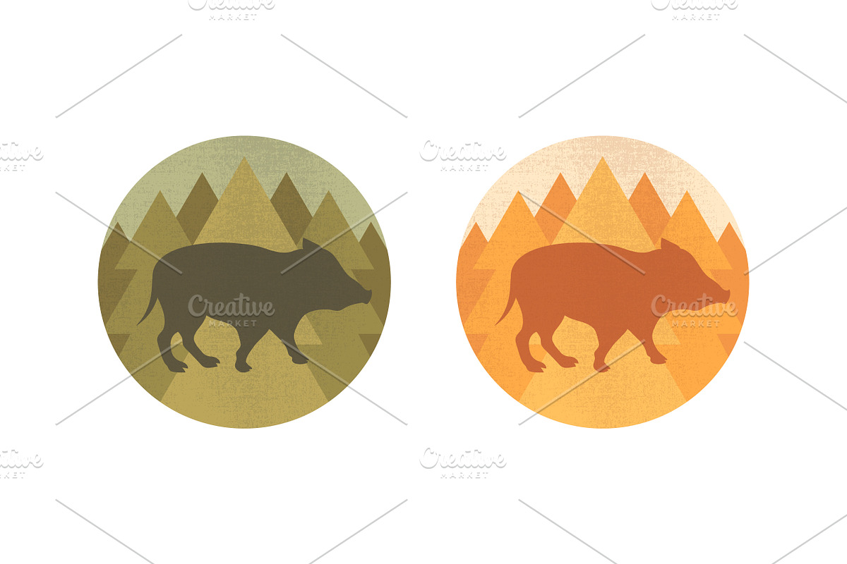 Forest Animals Emblem Collection, an Animal Illustration by PsychocheArt (Photo 7 of 9)