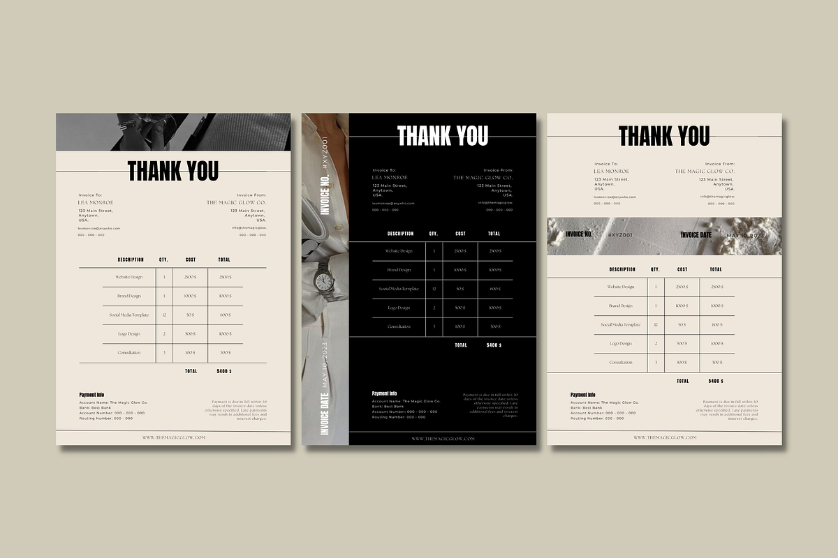 Design Invoice Template, a Presentation Template by The Magic Glow Co. (Photo 3 of 3)