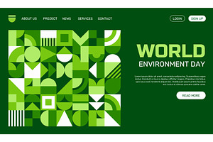 Environment day landing page, a Decorative Illustration by Vector Tradition