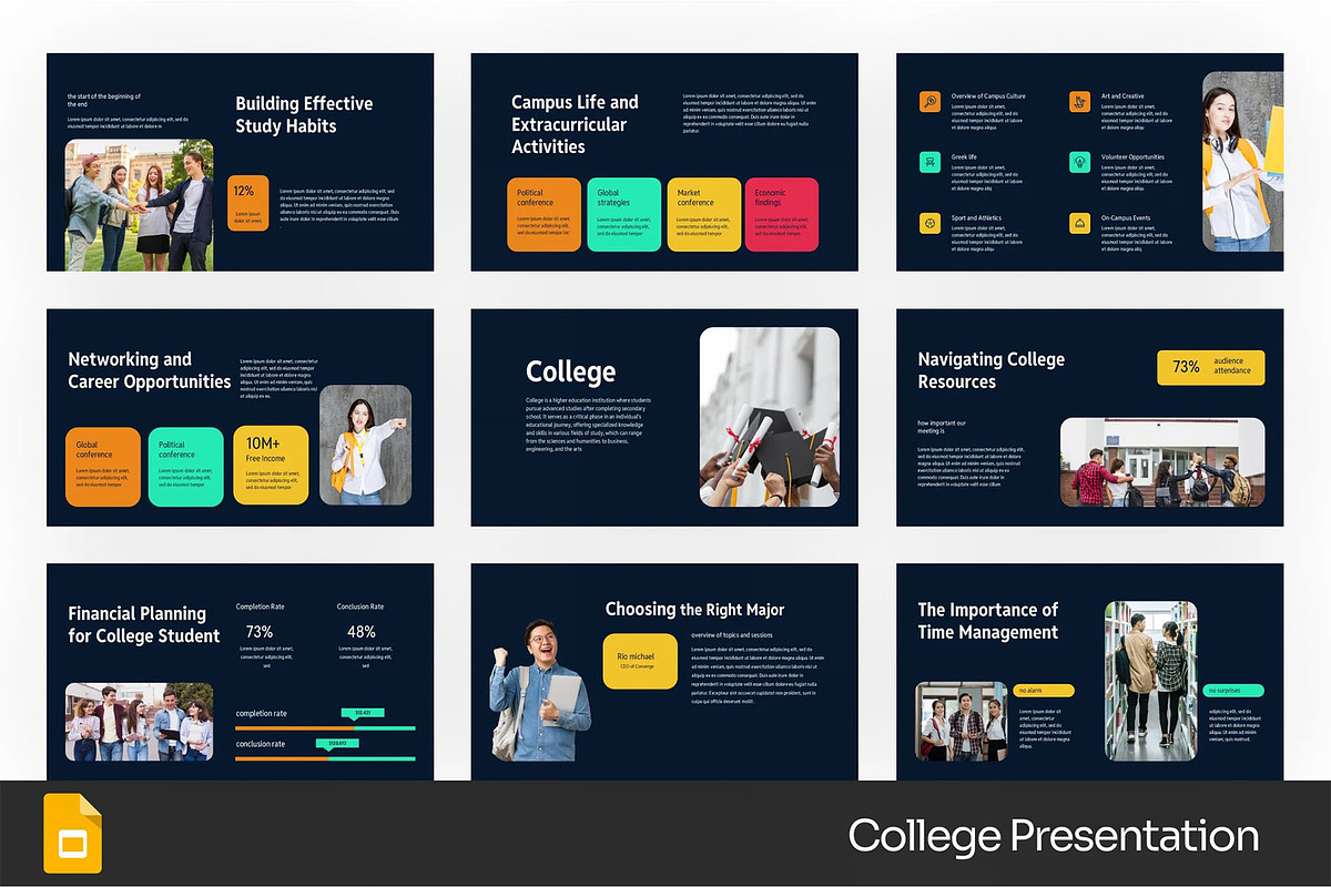 College Study GSlides, PPoint, a Presentation Template by Fit-tee (Photo 1 of 4)