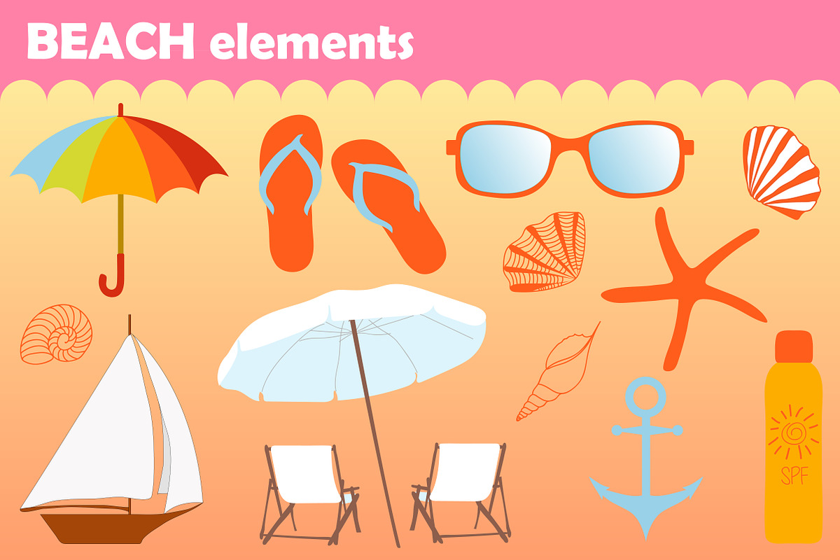 Beach set, an Object Graphic by Orangepencil (Photo 2 of 6)
