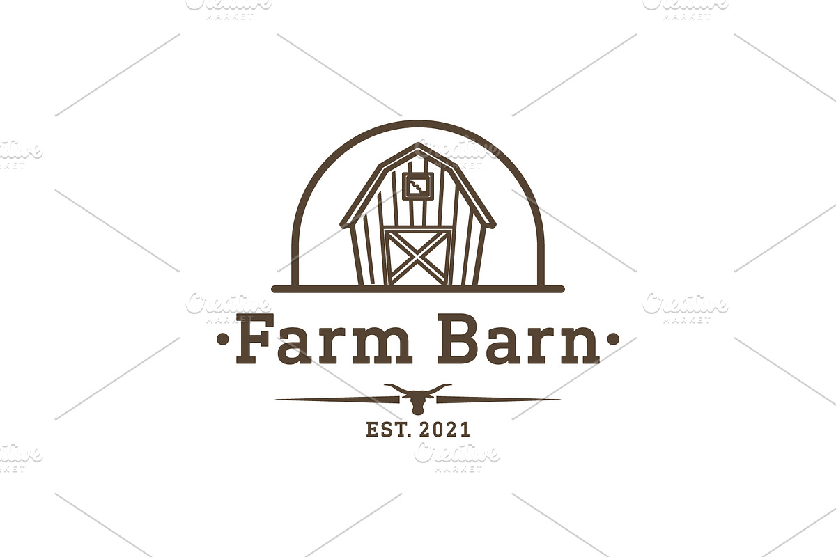 Barn Farm with Longhorn icon Logo, a Branding & Logo Template by Atlantis X Nurman Arbai (Photo 2 of 2)