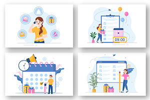 10 Event Planner Flat Illustration