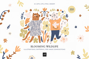 Blooming Wildlife - vector elements