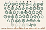 Retro Flowers Illustration Font, a Symbol Font by Dear Darling Design (Thumbnail 3 of 13)